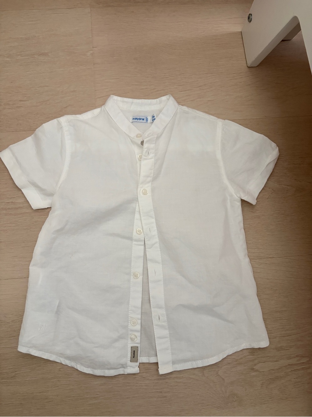 Mayoral White Short-Sleeve Button Front Shirt Baby Boy Size 24 months